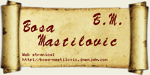 Bosa Mastilović vizit kartica